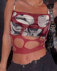Cut Out Human Faces Cami Top
