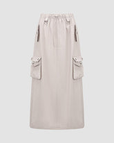 Willefull Parachute Drawstring Midi Skirt