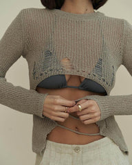 Amesthan Cropped Cut Out Sweater
