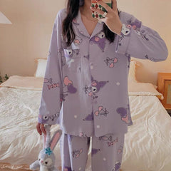Pajama Sets Button Down Long Sleeve Pj Sleepwear Home Wear