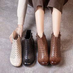 Handmade Leather Hollow Out Summer Sandals Boots