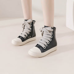 Lace-up Side Zip High Top Skate Shoes Sneakers
