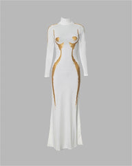 3D Body Print Gilt Casual Dress