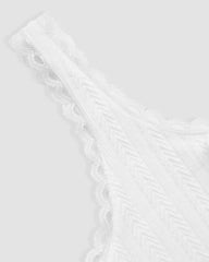 Ribbed Lace Cropped Top