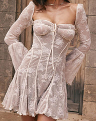 Ballet Lace Embroidery Corset Mini Dress
