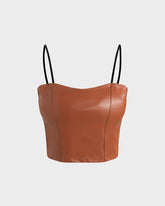 PU Leather Umber Cami Top