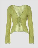 Sexy Lace Up Exposed Long-Sleeve Top