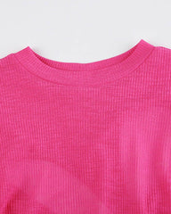 Tying At The Back Pink Ribbed Top