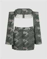 Impure Denim Layered Bandeau Coord Set