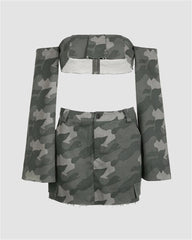 Impure Denim Layered Bandeau Coord Set