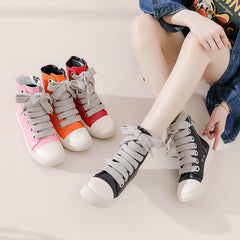 Lace-up Side Zip High Top Skate Shoes Sneakers
