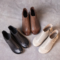 Handmade Leather Hollow Out Summer Sandals Boots