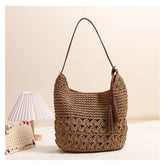 Elena Woven Tassel Shoulder Bag