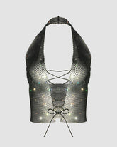 Rosmer Sequin Shoelace Corset