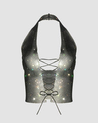 Rosmer Sequin Shoelace Corset