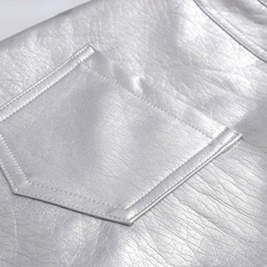 Silver Retro Short A-Line Metal Mini Skirts