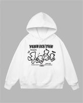 Little Bear Line Printed Hoodie