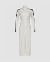 Zip Wide Slit Maxi Dress