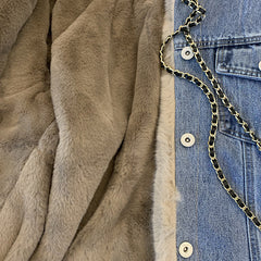 Winter Fleece Denim Jacket Thicken Warm Casual Plush Coats