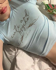 Italic Printed Casual Top