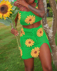 Sunflowers In The Garden Crochet Coord Set