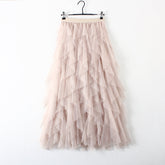 Tulle High Waist Pleated Long Maxi Skirt