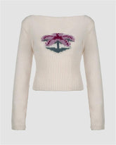 Coconut Jacquard Pullover Sweater