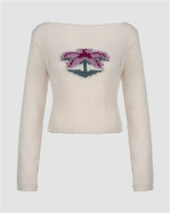 Coconut Jacquard Pullover Sweater