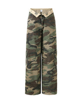 Collar Design Camouflage Denim Jeans