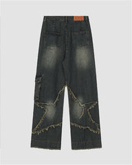 Star Patchwork Baggy Jeans