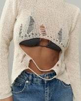 Amesthan Cropped Cut Out Sweater