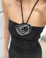 Oxgami Halter Rose Tube Top