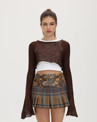 Capuccino Run Mesh Cropped Top