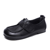 Handmade Velcro Loafers Leather Comfort Flat Mother Shoes