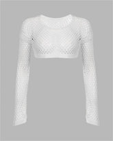 Hollow Out Crochet Crop Knit Top