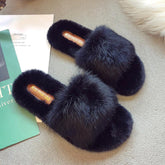 Open Toe Fluffy Furry Fur Comfy Slippers