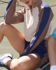 Sporty Long-Sleeve Zip T-Shirt