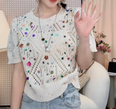 Thrill Seeker Sequin Sleeve Knit Top
