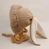 Winter Plush Knitted Beanie Hat Rabbit Ear Hats for Girls
