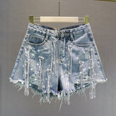 Denim Shorts Tassels Jean Shorts