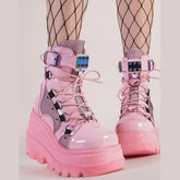 Punk Lace-Up Platform Boots