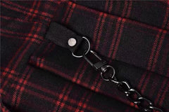 Gothic Spaghetti Strap Plaid Short Dress