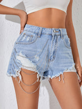 TITANIA MOONSTONE PEARL CHAIN DENIM SHORT