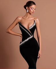 Bandage Tube Top Rhinestone Dress