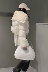 Feminism Cropped Puffer Jacket - White