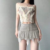 Mesh 3D Gradient Lace Suspender Top