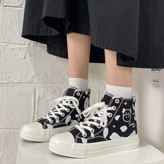 Cute Cow Print Canvas Shoes