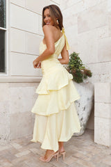 Solid color off-shoulder ruffle dress