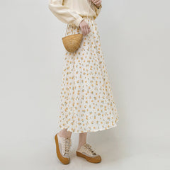 Spring Summer Floral High Waist Skirt