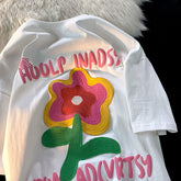 Summer Women's Foam Floral Print Loose Lazy Soft Girl T-shirt